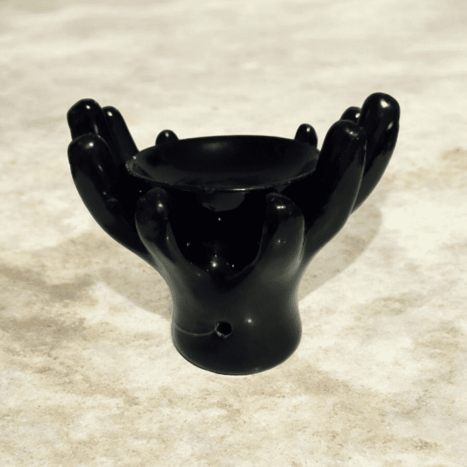 brleûr main ouverte noir brillant